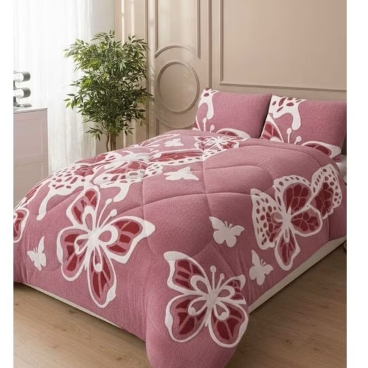 GENERICO - COBERTOR SHERPA JACQUARD CUTTING DE ALGODON CON HERMOSO DISEÑO