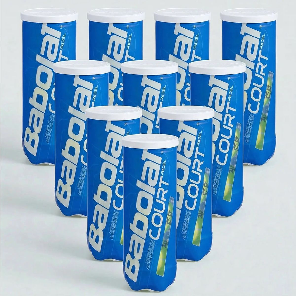 BABOLAT - ESPECIAL 10 TARROS PELOTAS PADEL BABOLAT COURT - 3 UNIDADES POR TARRO