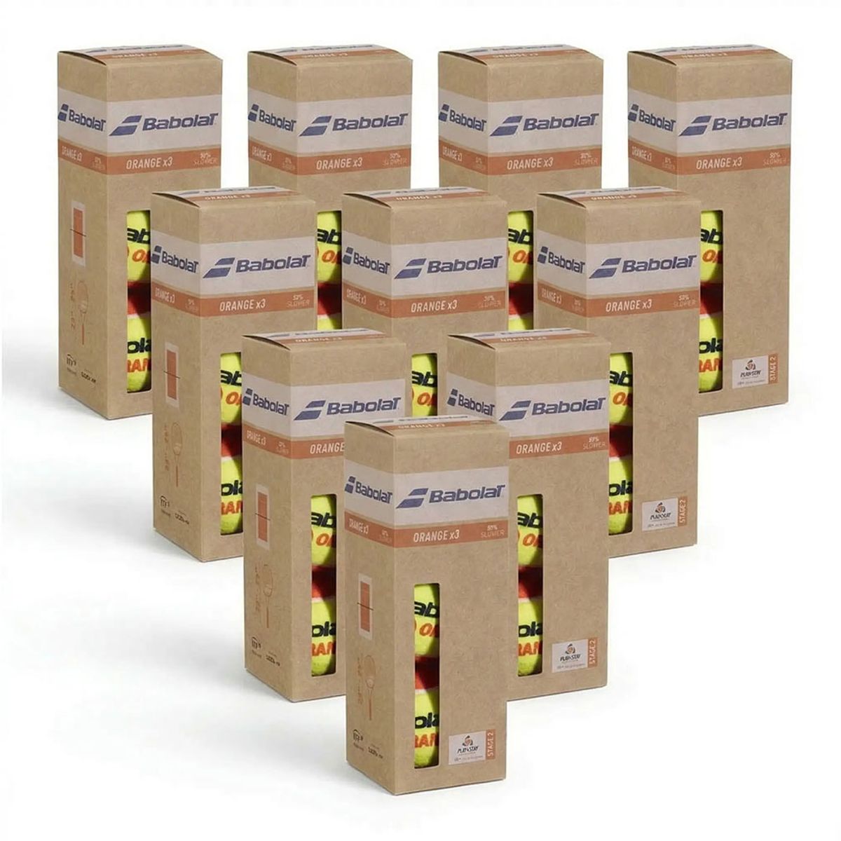 BABOLAT - ESPECIAL 10 CAJAS PELOTAS TENIS BABOLAT ORANGE - 3 UNIDADES POR CAJA