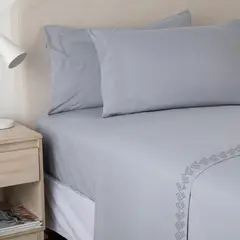 CASATUA - Sabanas 1800 Hotel Ultra Suaves Bordadas 2 Plazas - Gris - 2 Plazas