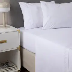 CASATUA - Sabanas 1800 Hotel Ultra Suaves Bordadas 2 Plazas - Blanco - 2 Plazas