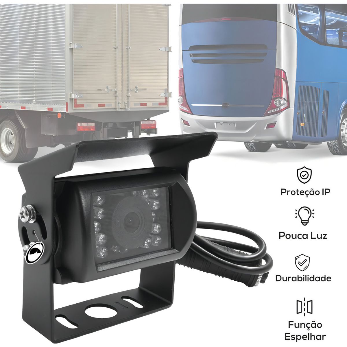 GENERICO - Cámara Retroceso Orbe B169 Visión Nocturna Auto IP69K 24V