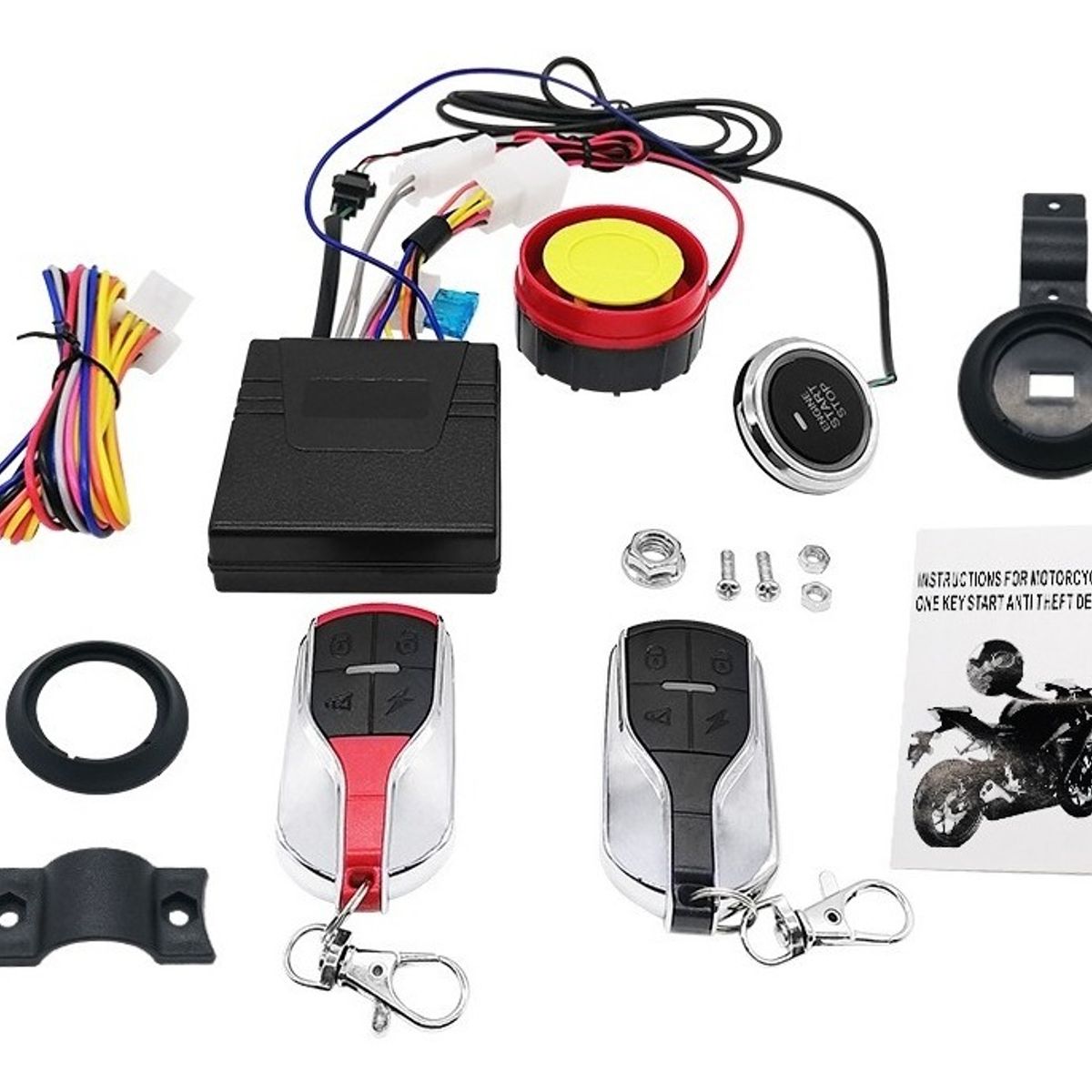 GENERICO - Sistema Alarma Moto Seguridad Botón Encendido Antirrobo