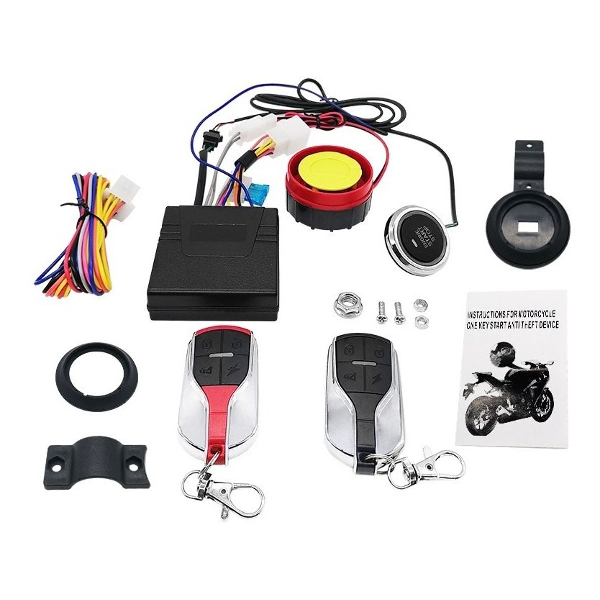 GENERICO - Sistema Alarma Moto Seguridad Botón Encendido Antirrobo
