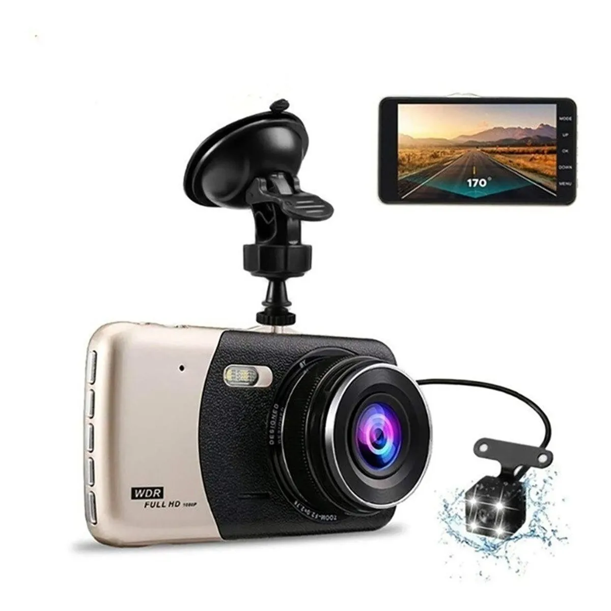 GENERICO - Frontal Cámara De Auto Seguridad Nocturna + Camara Retroceso