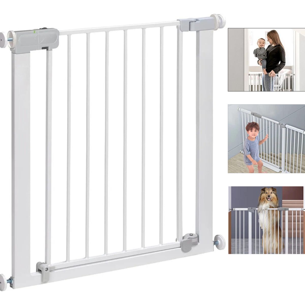 EVERSO - Reja De Seguridad Escalera Puerta Ajustable Bebés Y Mascotas
