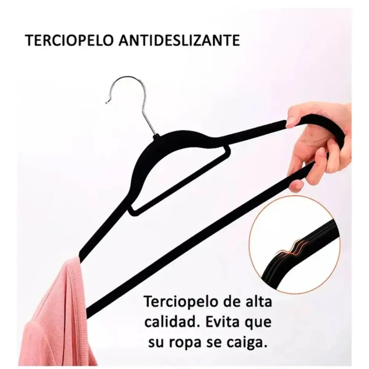 GENERICO - Colgadores Ropa Antideslizantes Terciopelo 20 Unid Gancho