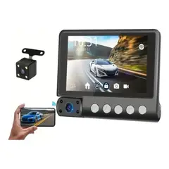 GENERICO - Cámara Dash Cam Auto Frontal Trasera Pantalla 1080p Hd Auto