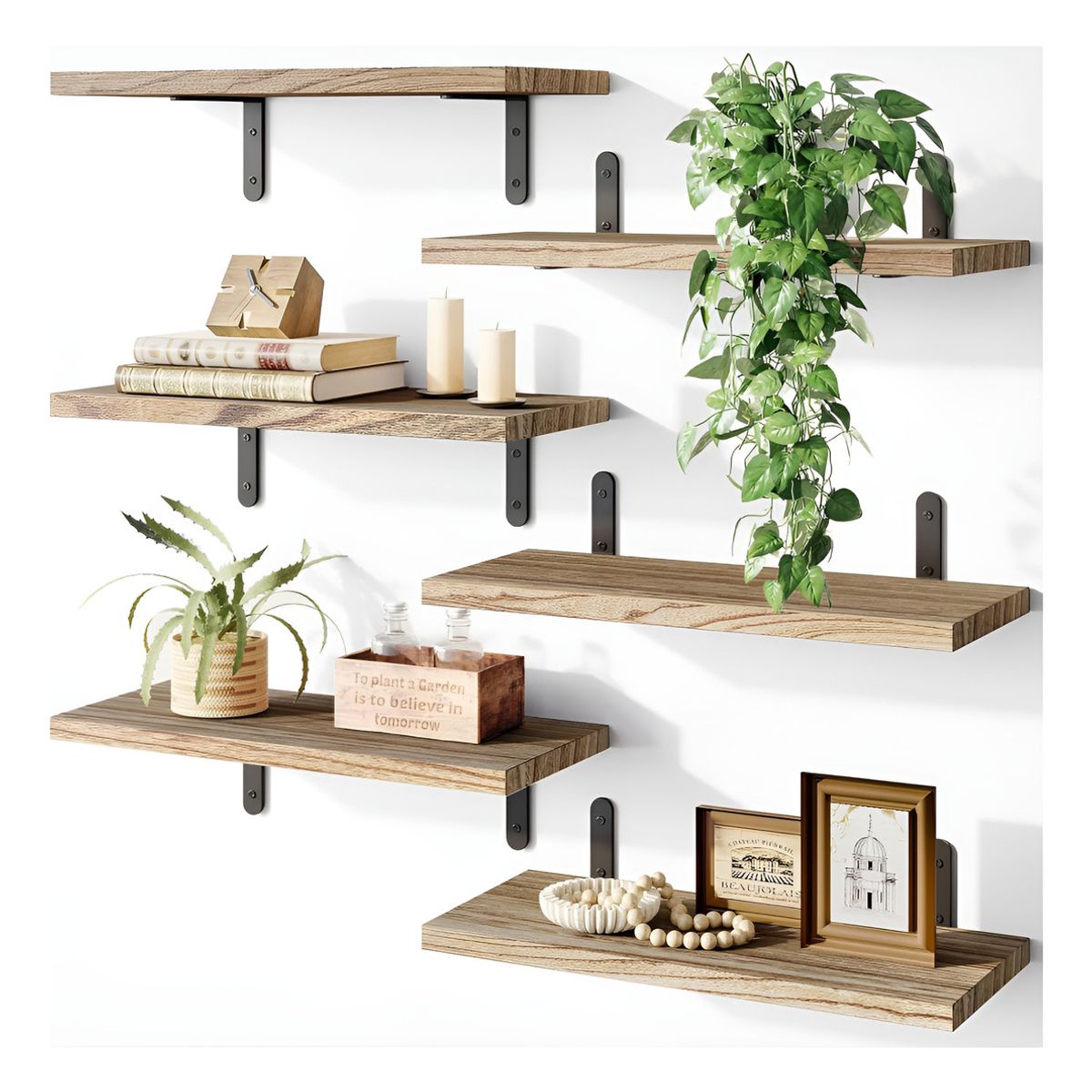 EVERSO - Kit 6x Repisas Flotantes De Pared Estante Organizador Baño