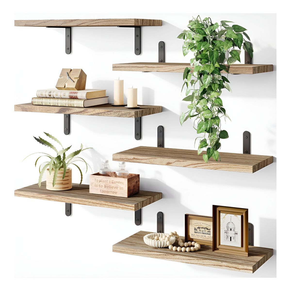 EVERSO - Kit 6x Repisas Flotantes De Pared Estante Organizador Baño