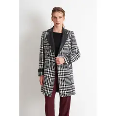 NICOPOLY - Abrigo Pied De Poule Negro