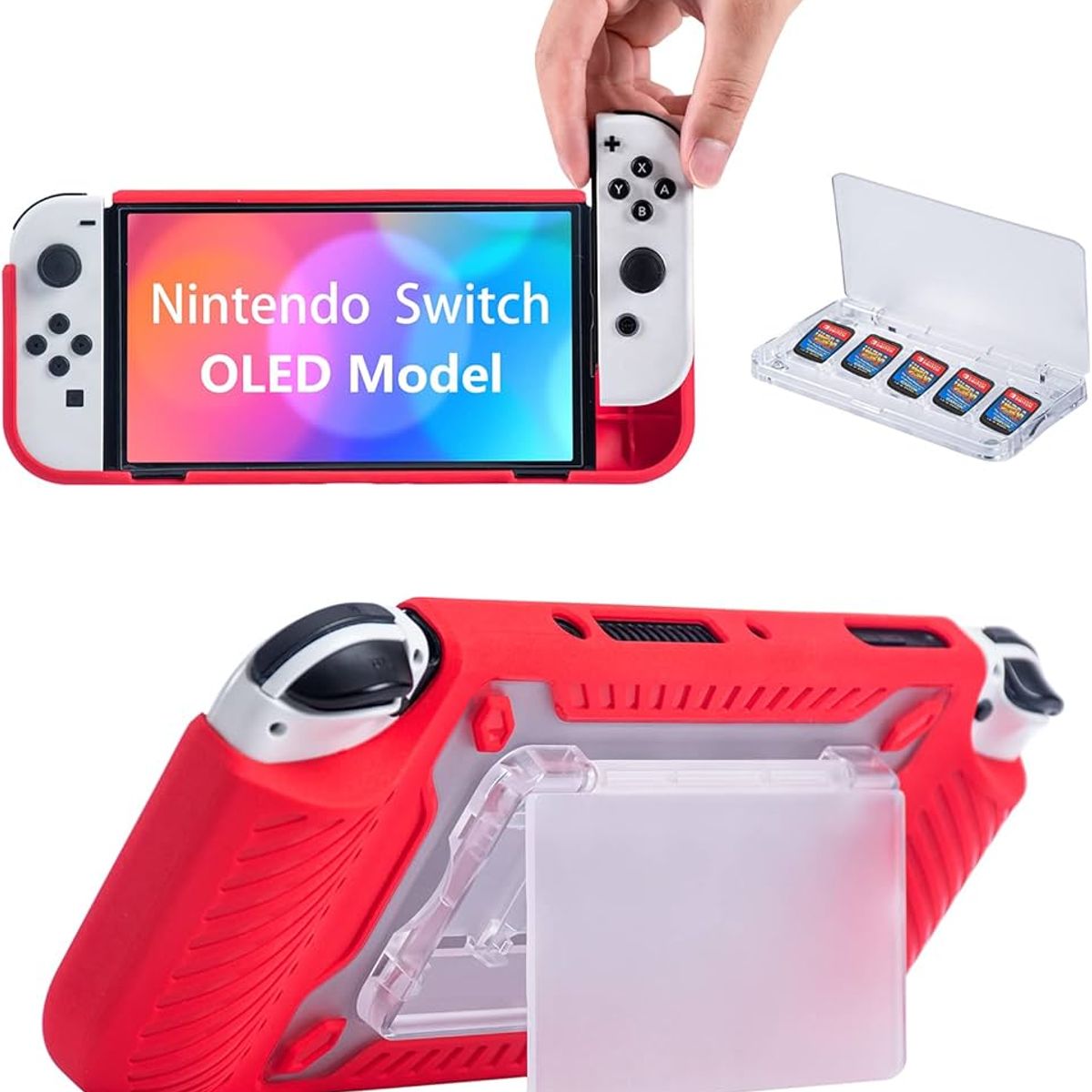 GENERICO - carcasa para nitend o switch anti impacto red