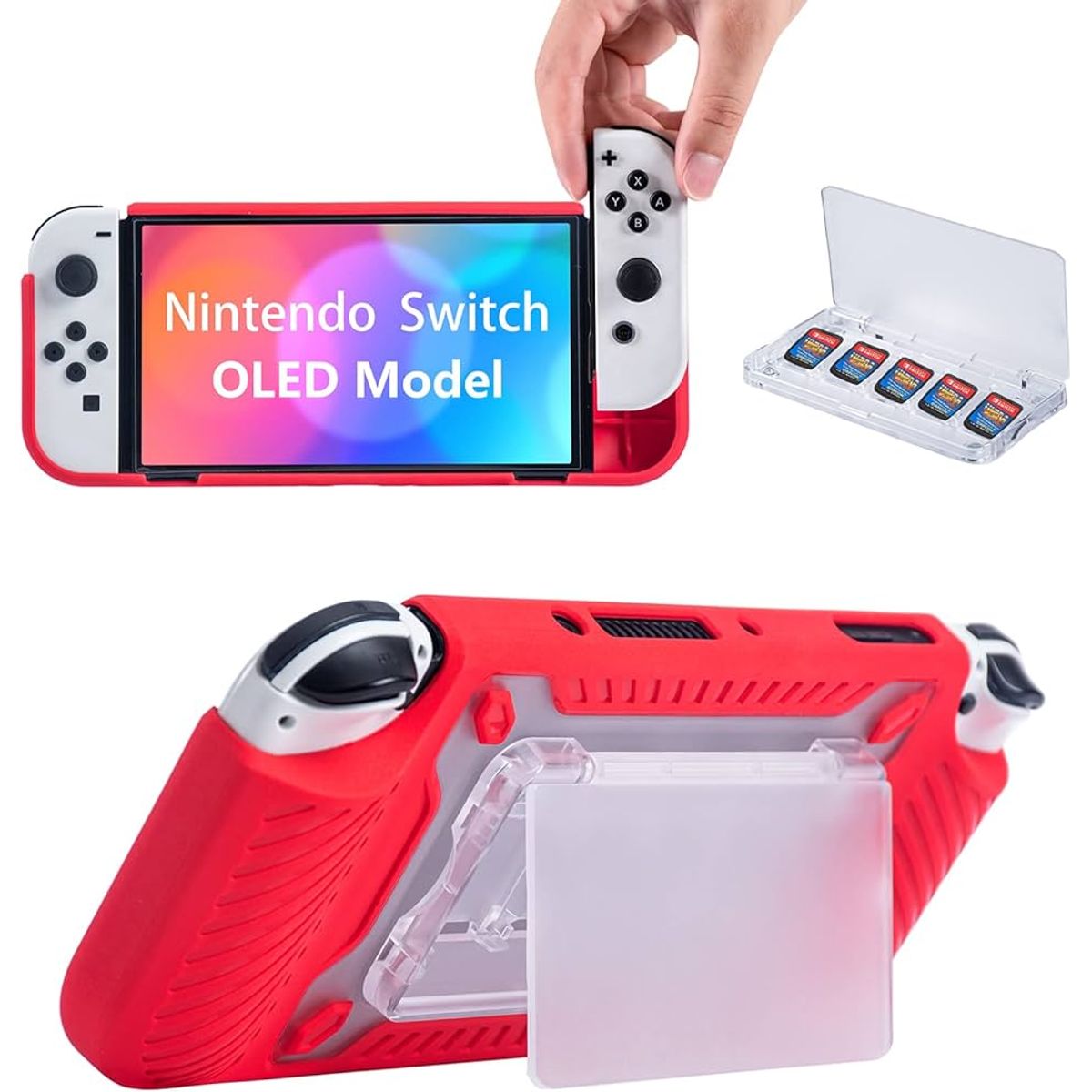 GENERICO - carcasa para nitend o switch anti impacto red