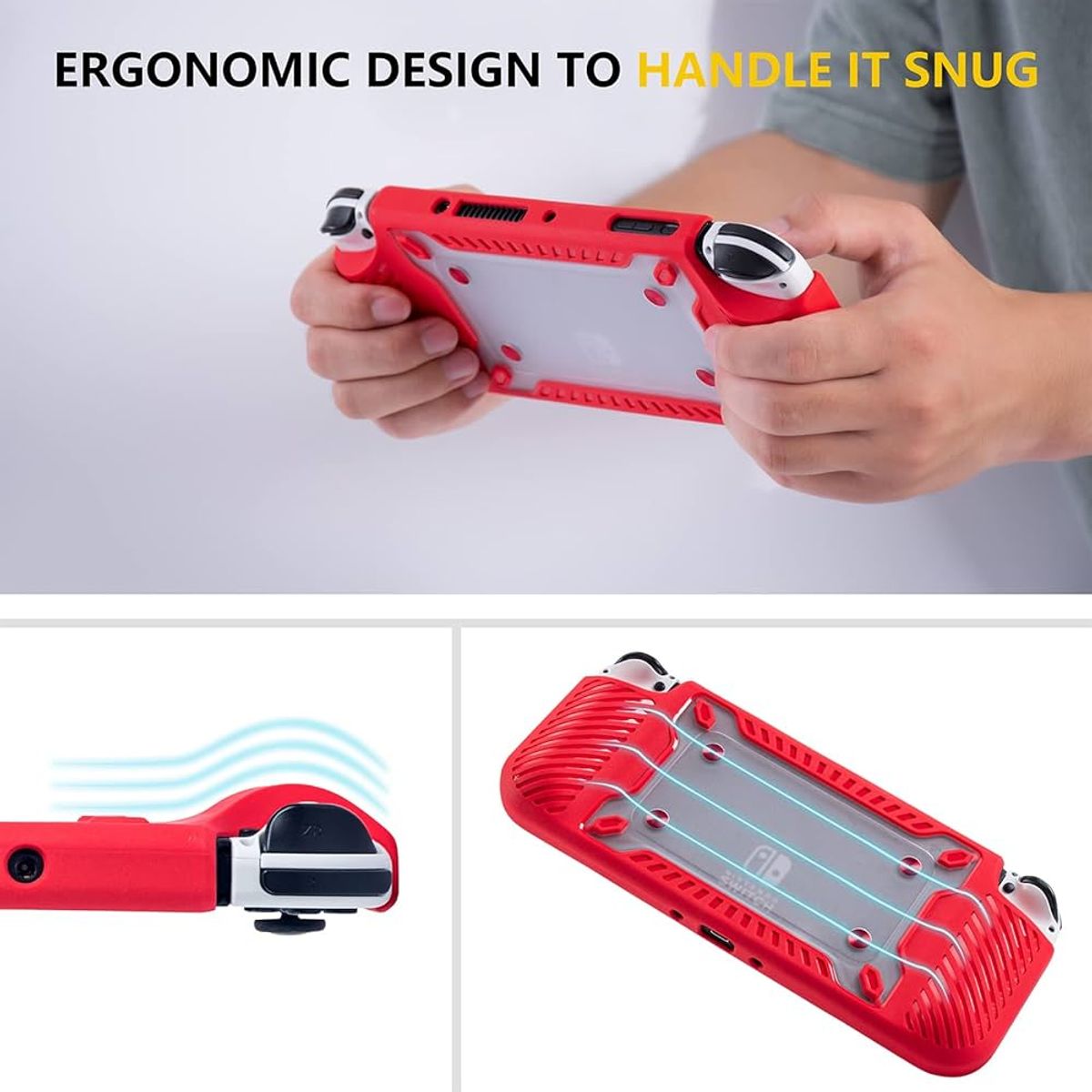 GENERICO - carcasa para nitend o switch anti impacto red