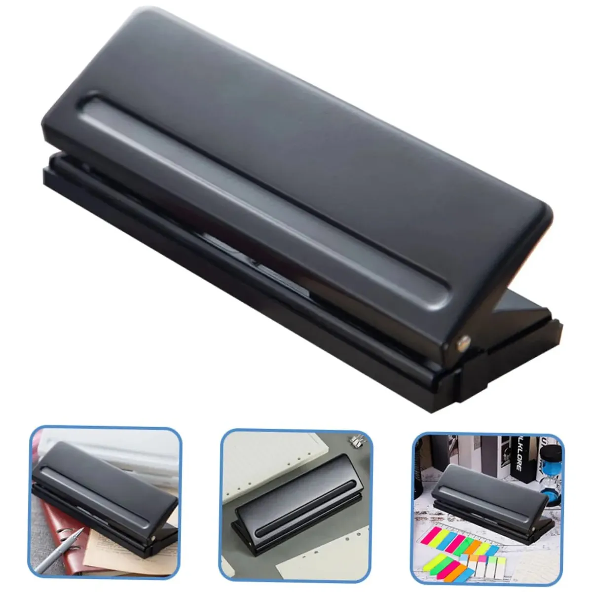 EVERSO - Anilladora Perforadora 6agujeros Orificios Ajustable Escuela