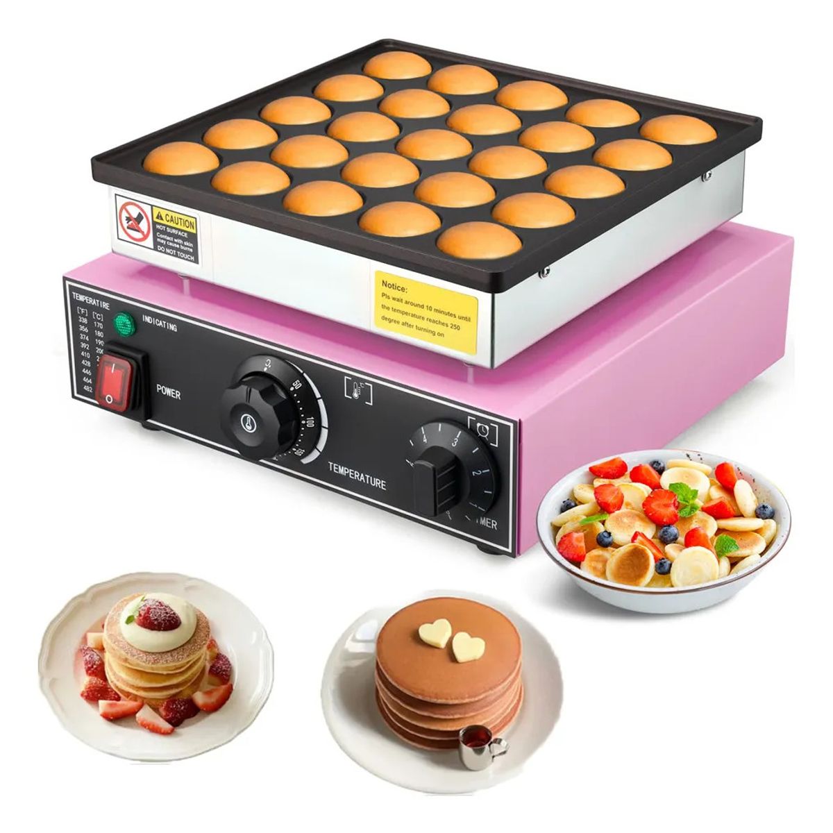 EVERSO - Máquina Panqueques Eléctrica Industrial Mini Hotcakes 25 Pzs