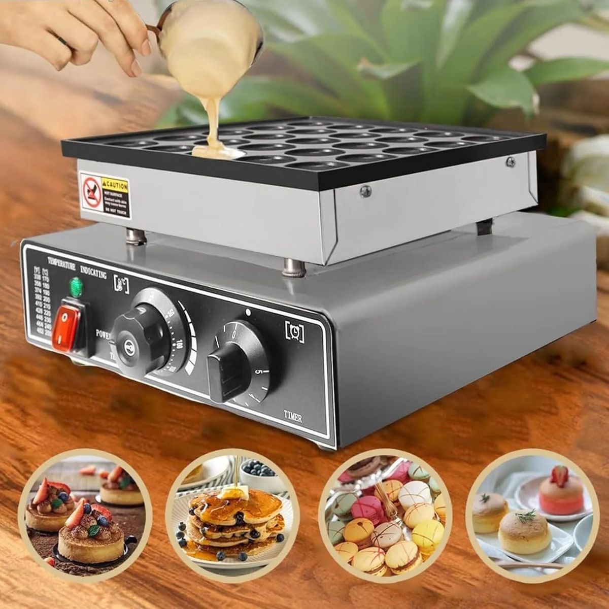 EVERSO - Máquina Panqueques Eléctrica Industrial Mini Hotcakes 25 Pzs