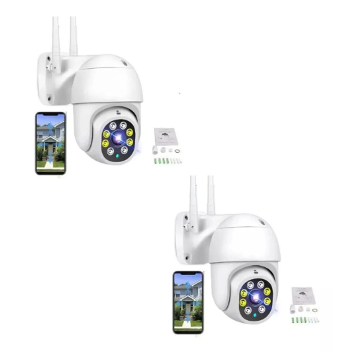 GENERICO - pack x2 Camaras Ip para exterior impermiable vision nocturna  1080p Motorizada