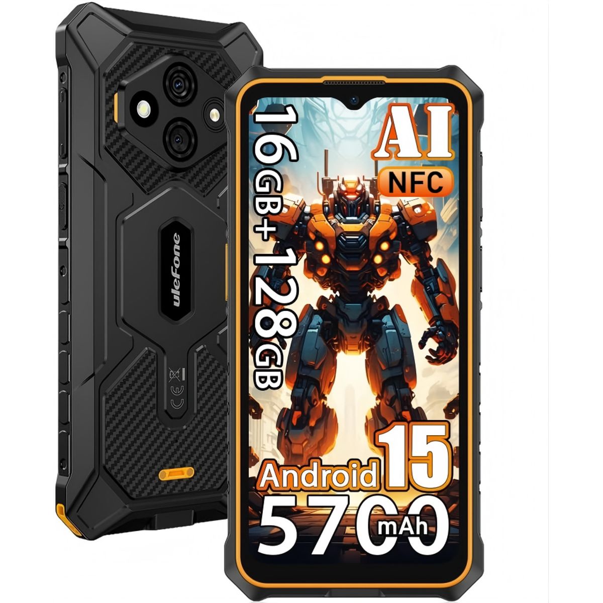 ULEFONE - Ulefone RugKing 3 Pro Celular 16GB+128GB Android 15 Smartphone