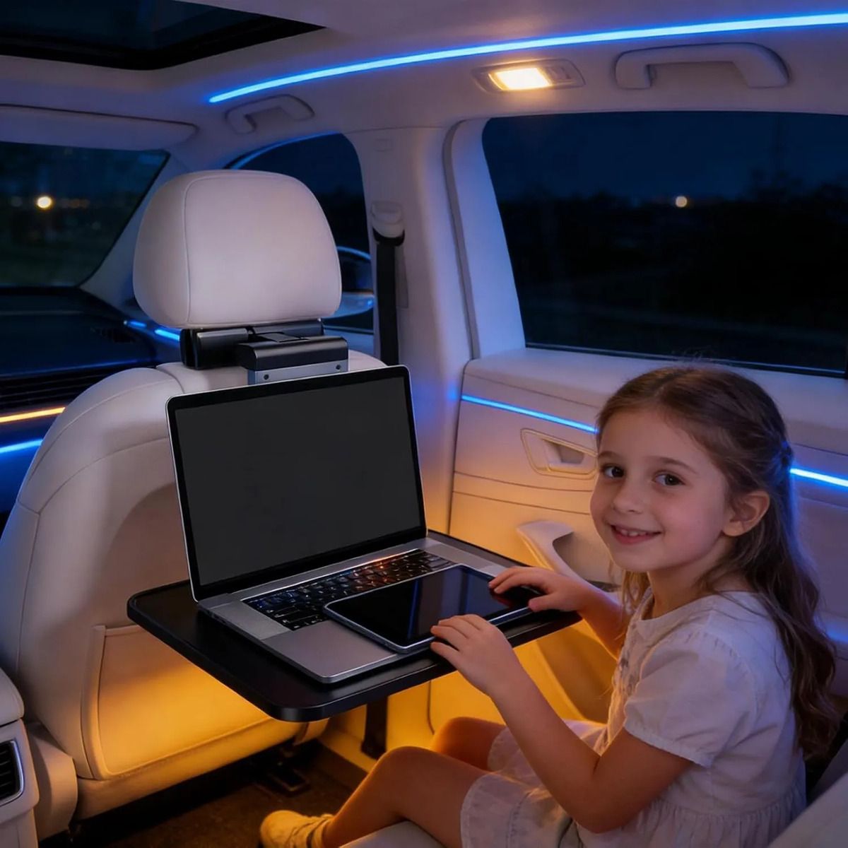 EVERSO - Mesa Bandeja Plegable De Comida Y Porta Vasos Autos Asiento