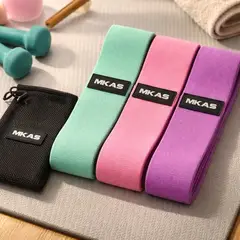 GENERICO - Set 3 Bandas Resistencia Tela Elástica Para Ejercicio y Yoga