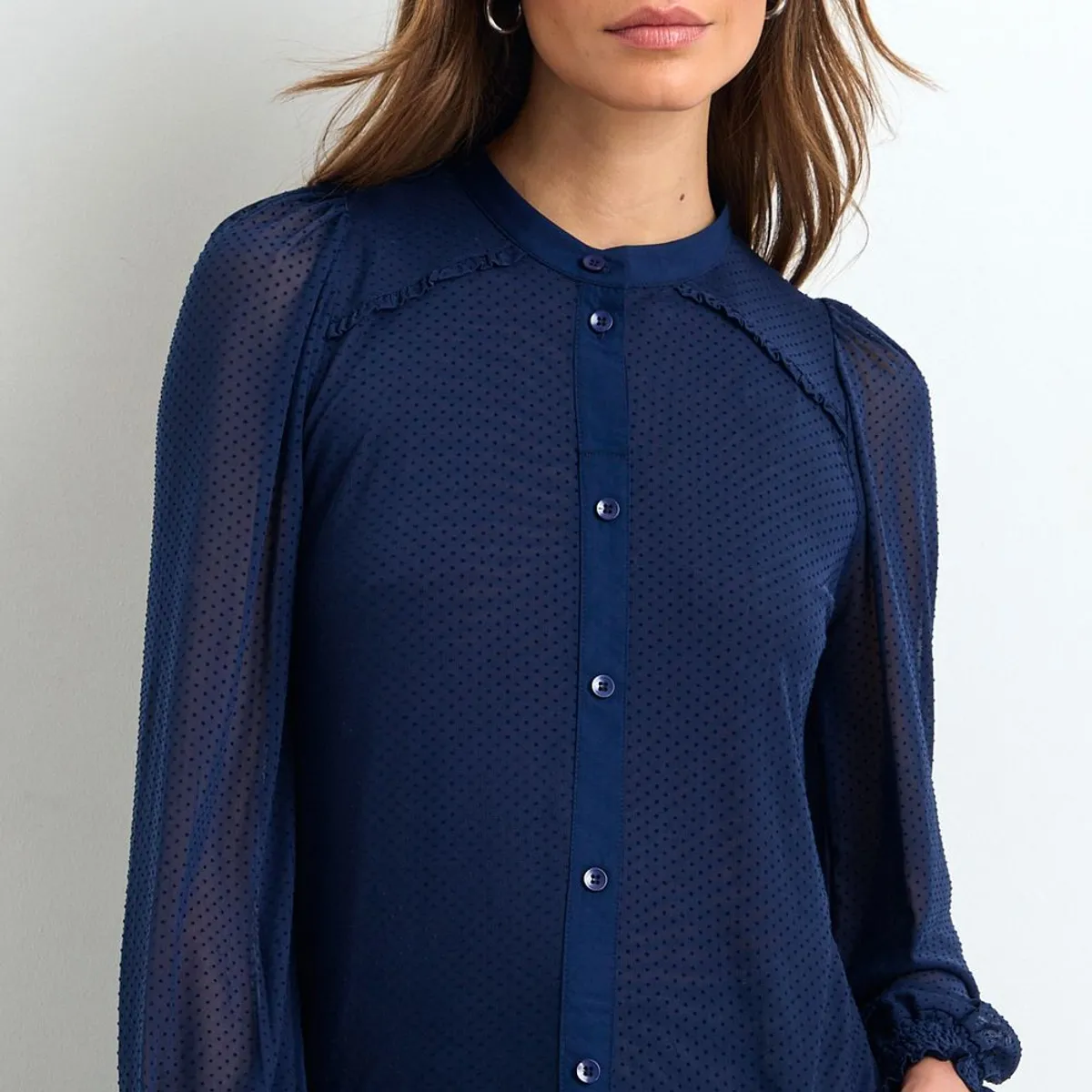 IO - Blusas Manga Larga Mujer Azul Io