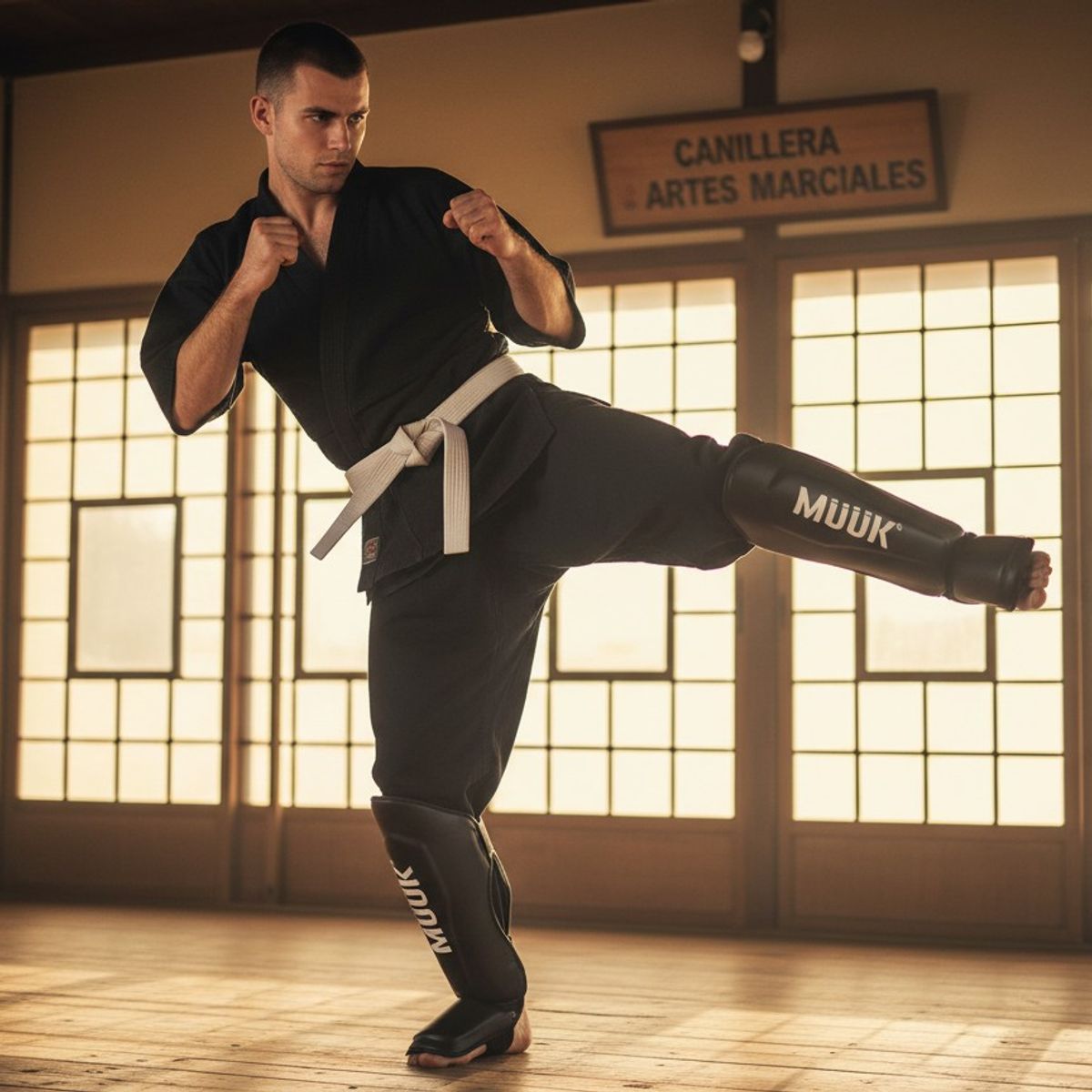 MUUK - CANILLERA DE ARTES MARCIALES MUUK PRO NEGRO