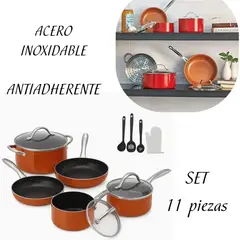 MOVI - Set 11 Piezas Antiadherente – Apta para todo tipo de Cocina.