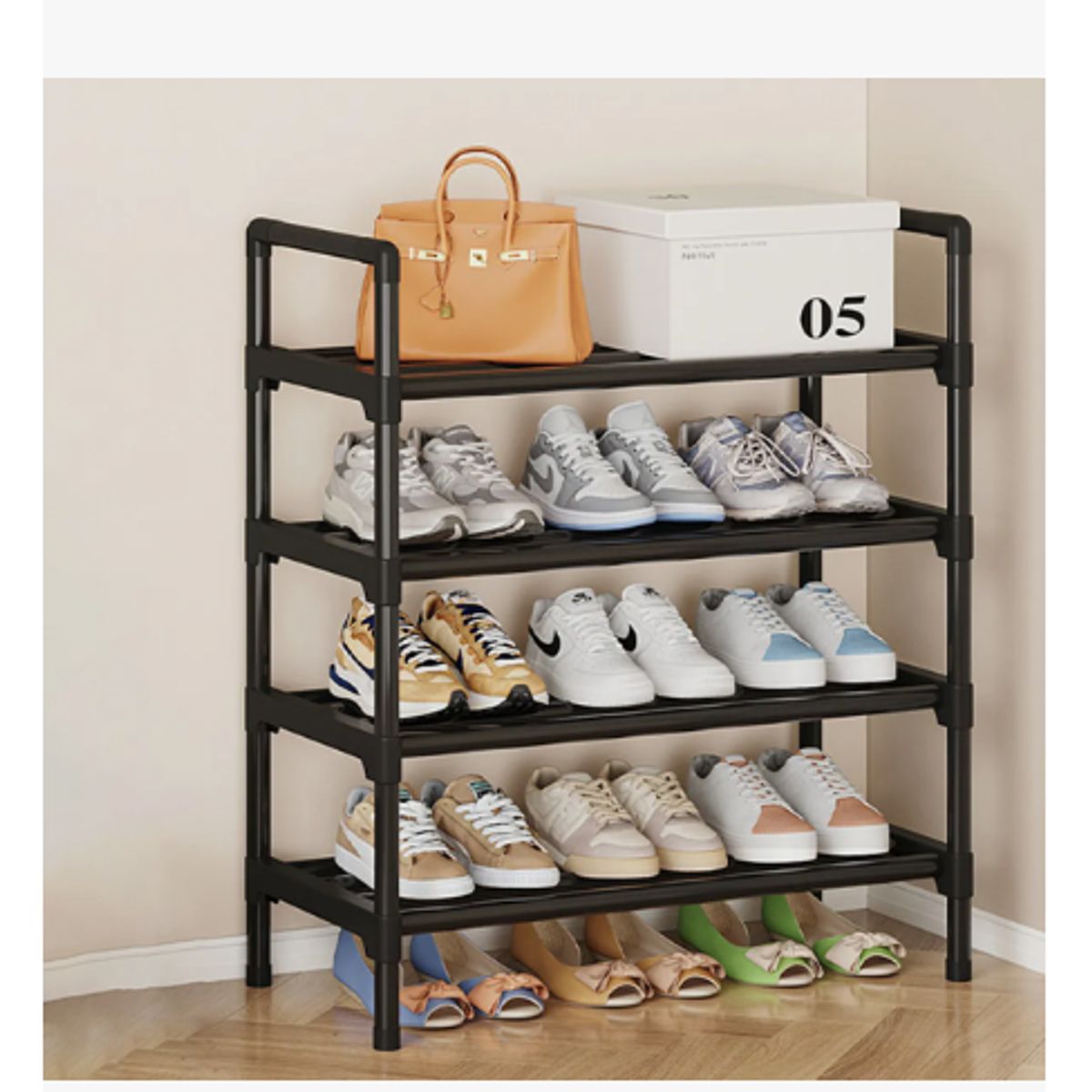 GENERICO - 4 Niveles Mueble Zapatero Organizador Racks Zapatera Armable