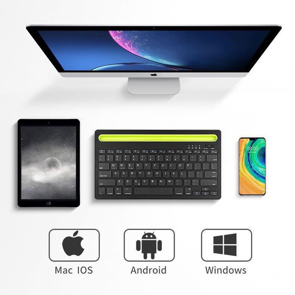 GENERICO - Teclado Bluetooth Dual Tablet Pc Celular Español Ñ