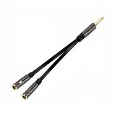 EON - Cable Adaptador Divisor, Audífono 1 Macho A 2 Hembras