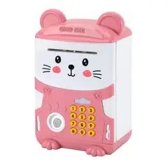 GENERICO - Alcancía Electrónica Huella Digital Y Sonido Rosada