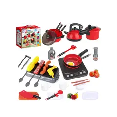 GENERICO - Set De Cocina De Juguete 36pcs Niños Juego De Mini Chef Rojo