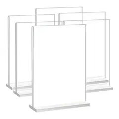 ATURE - 6pz Porta Folleto Acrilico Carta Hoja A5 15x21cm Menu Precio Como Se Muestra En La Imagen