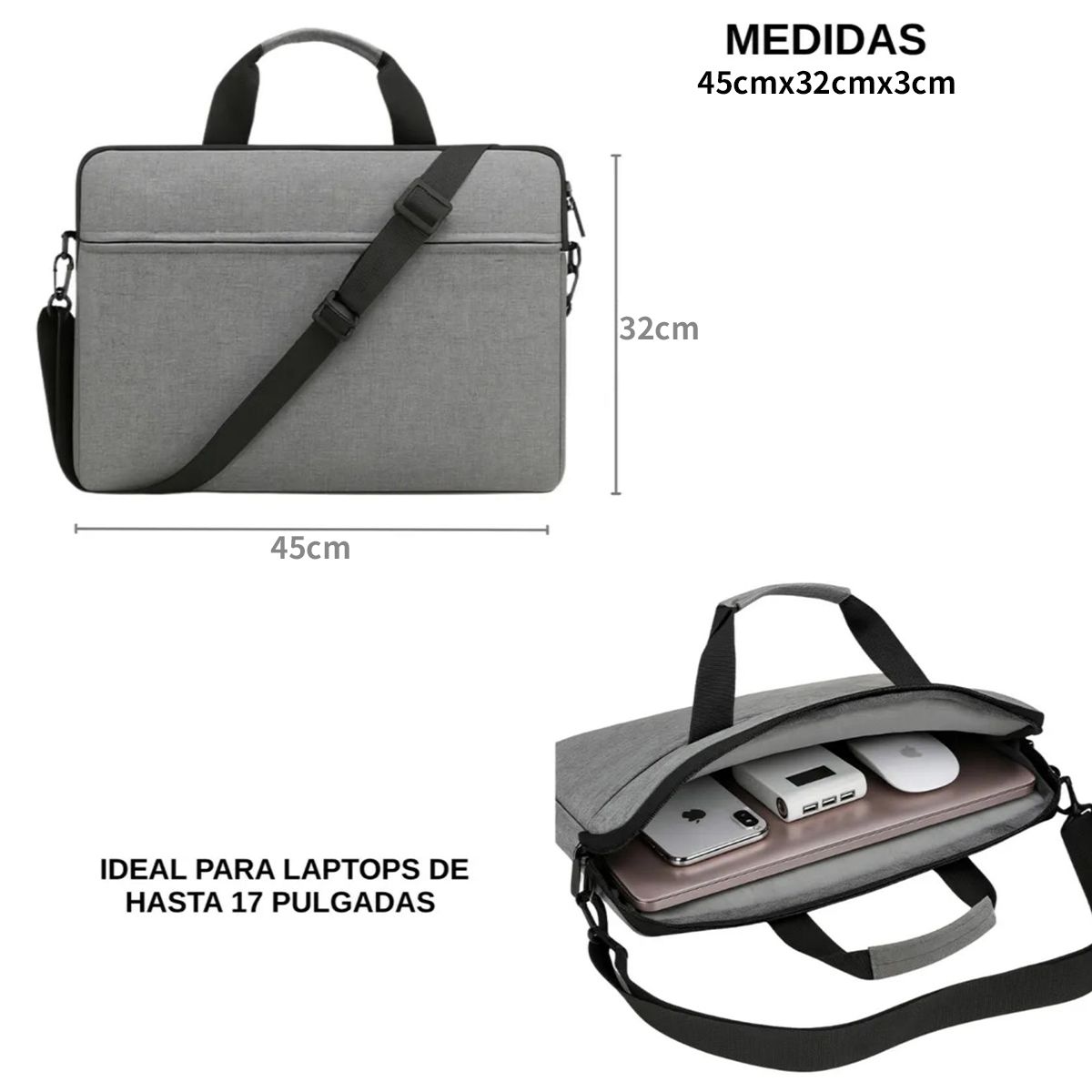 ATURE - Tu Compañero Ideal Para Portátiles De 17 Funda Protectora Gris