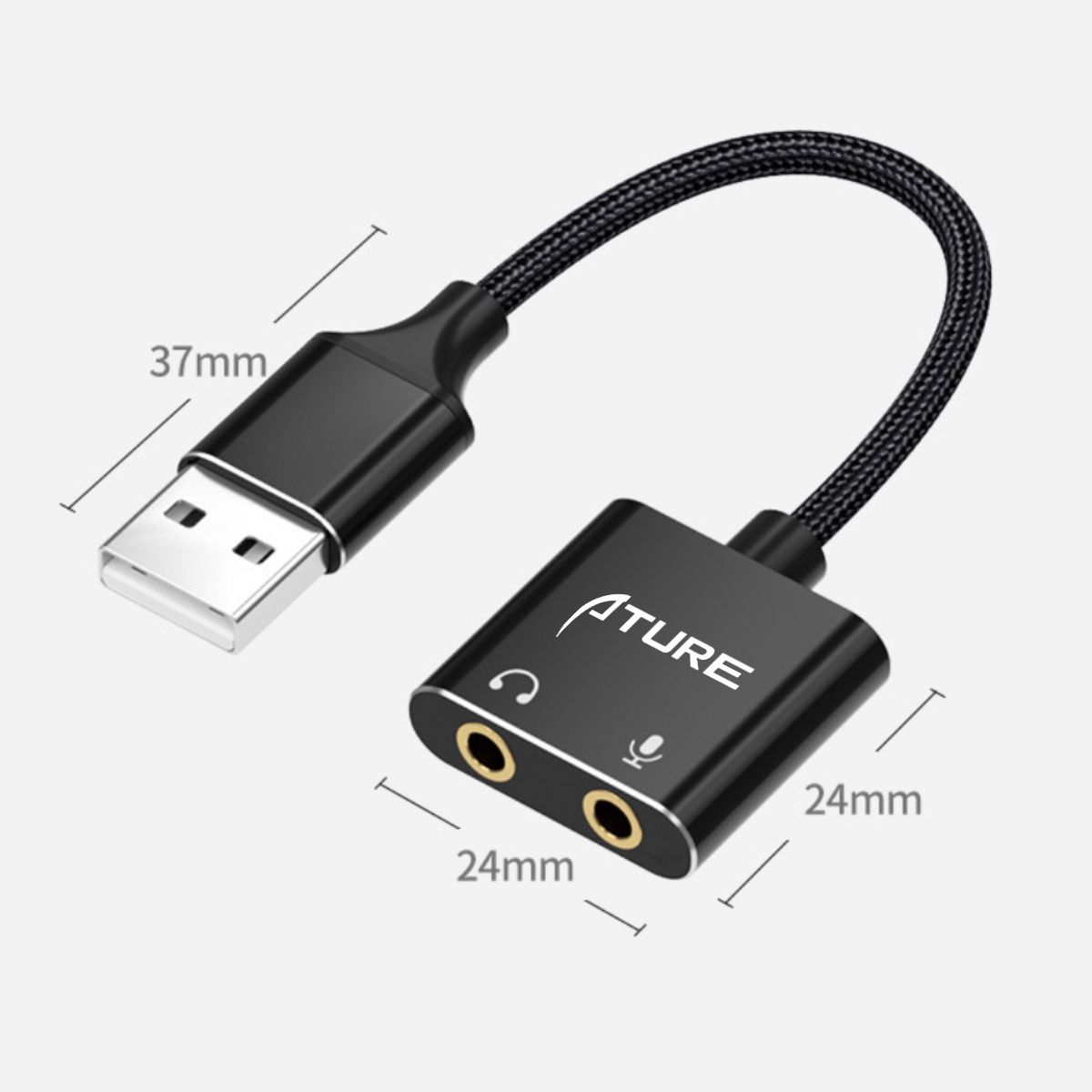 ATURE - Tarjeta De Sonido Externa Usb 7.1, Sin Controladores