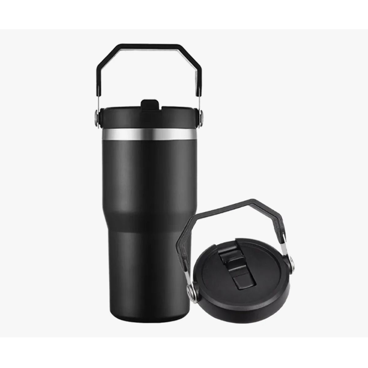 GENERICO - Vaso Térmico 600 Ml Con Asa Color Sólido Acero Inox