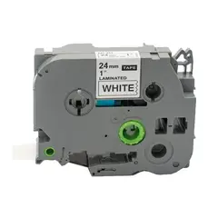 ATURE - Cinta Para Brother Impresora De Etiquetas 24mm Tze-251 Fondo Blanco Con Letras Negras