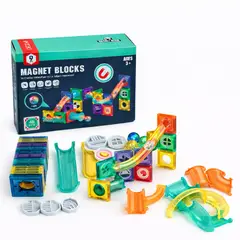 GENERICO - Set de Construcción Magnética x40 Piezas Pista de Canicas STEM