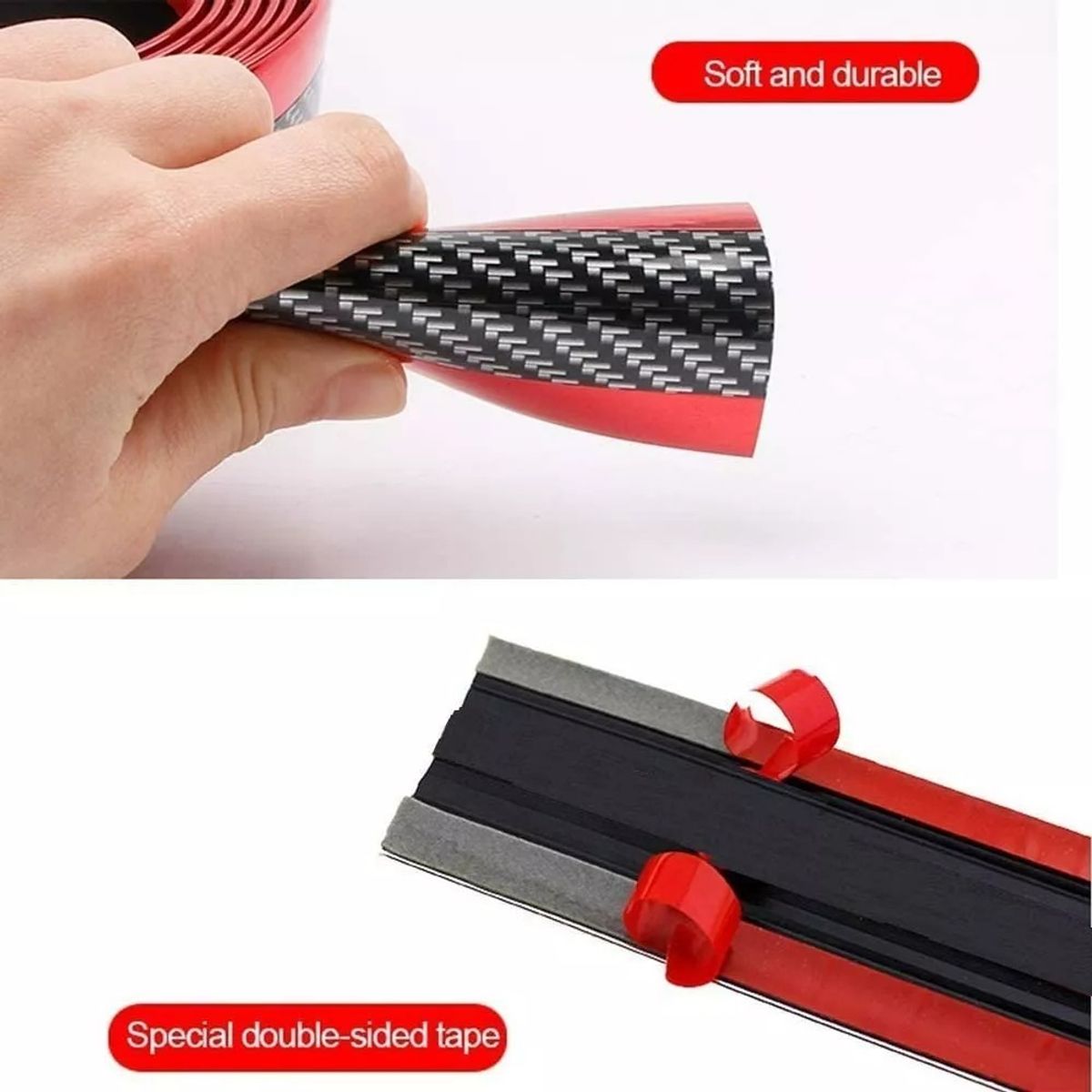 GENERICO - Cinta Fibra Carbono Protector Parachoques Pisadera 250x7cm