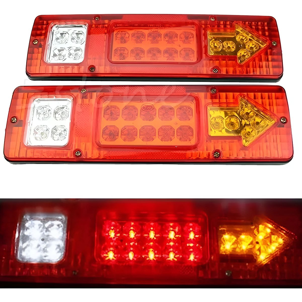 GENERICO - Kit Foco Led Trasero 12v Camion Tricimoto Remolque Arrastre