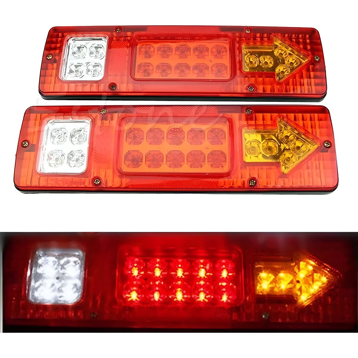 GENERICO - Kit Foco Led Trasero 12v Camion Tricimoto Remolque Arrastre