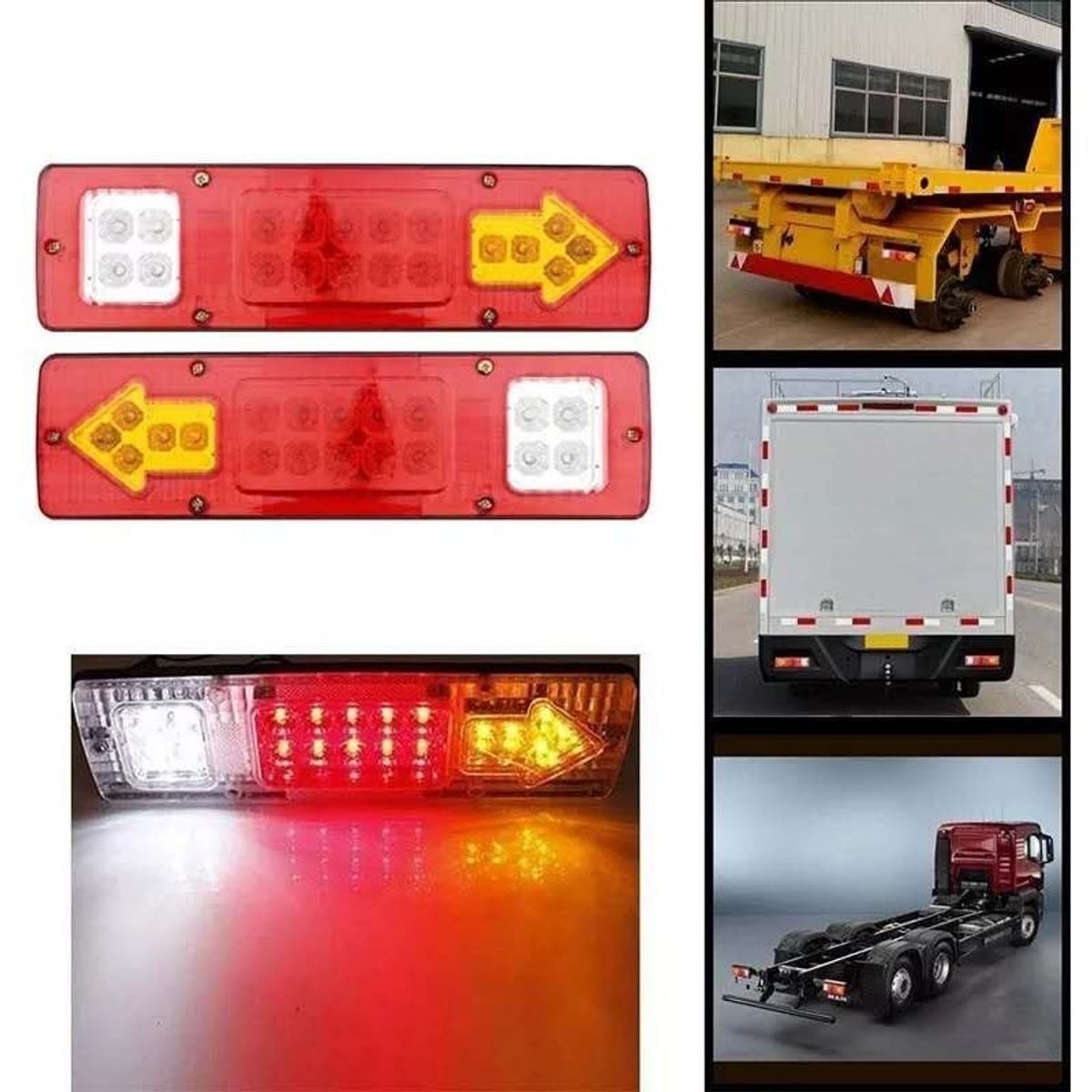 GENERICO - Kit Foco Led Trasero 12v Camion Tricimoto Remolque Arrastre