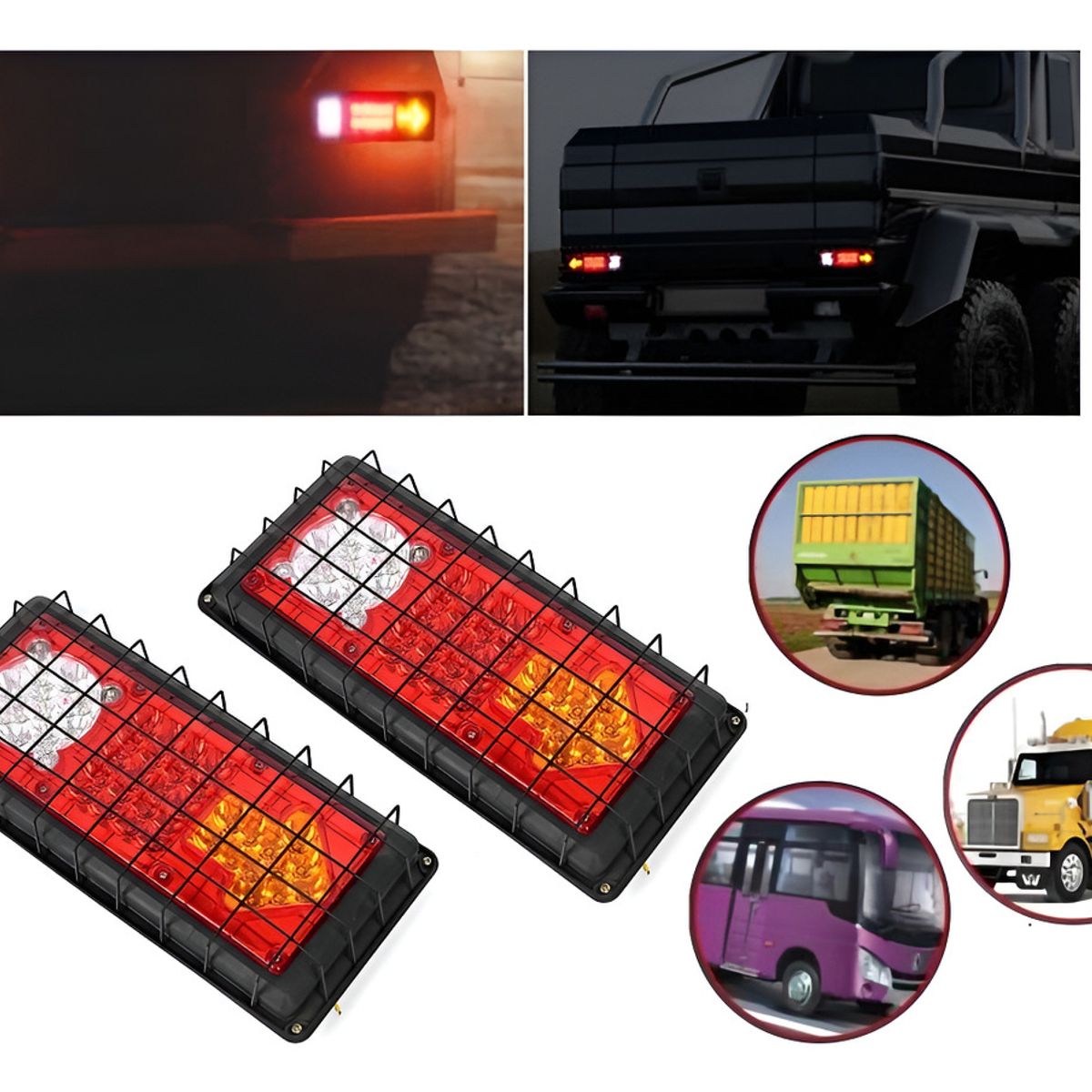 GENERICO - Kit Foco Led Trasero 24v Camion Tricimoto Remolque Arrastre
