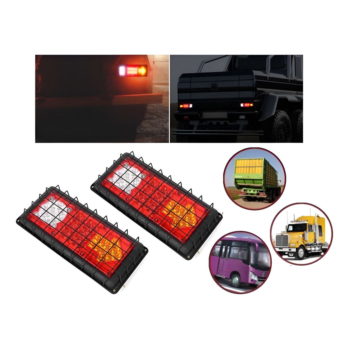 GENERICO - Kit Foco Led Trasero 24v Camion Tricimoto Remolque Arrastre
