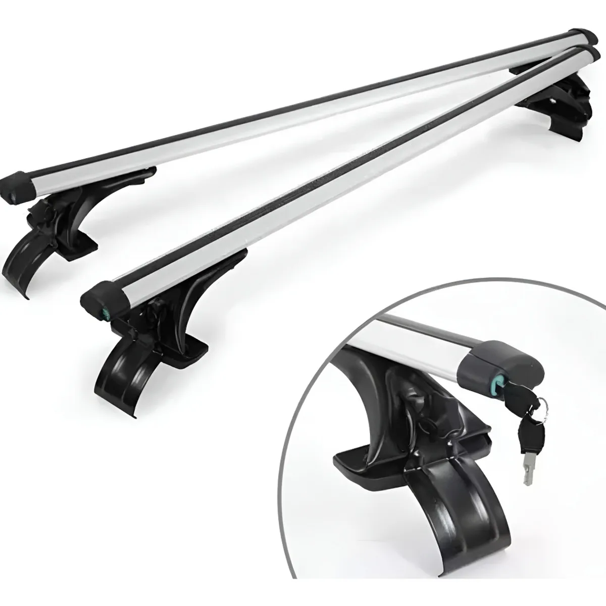GENERICO - Barras Porta Equipaje Parrilla Auto Techo Universal + Llave