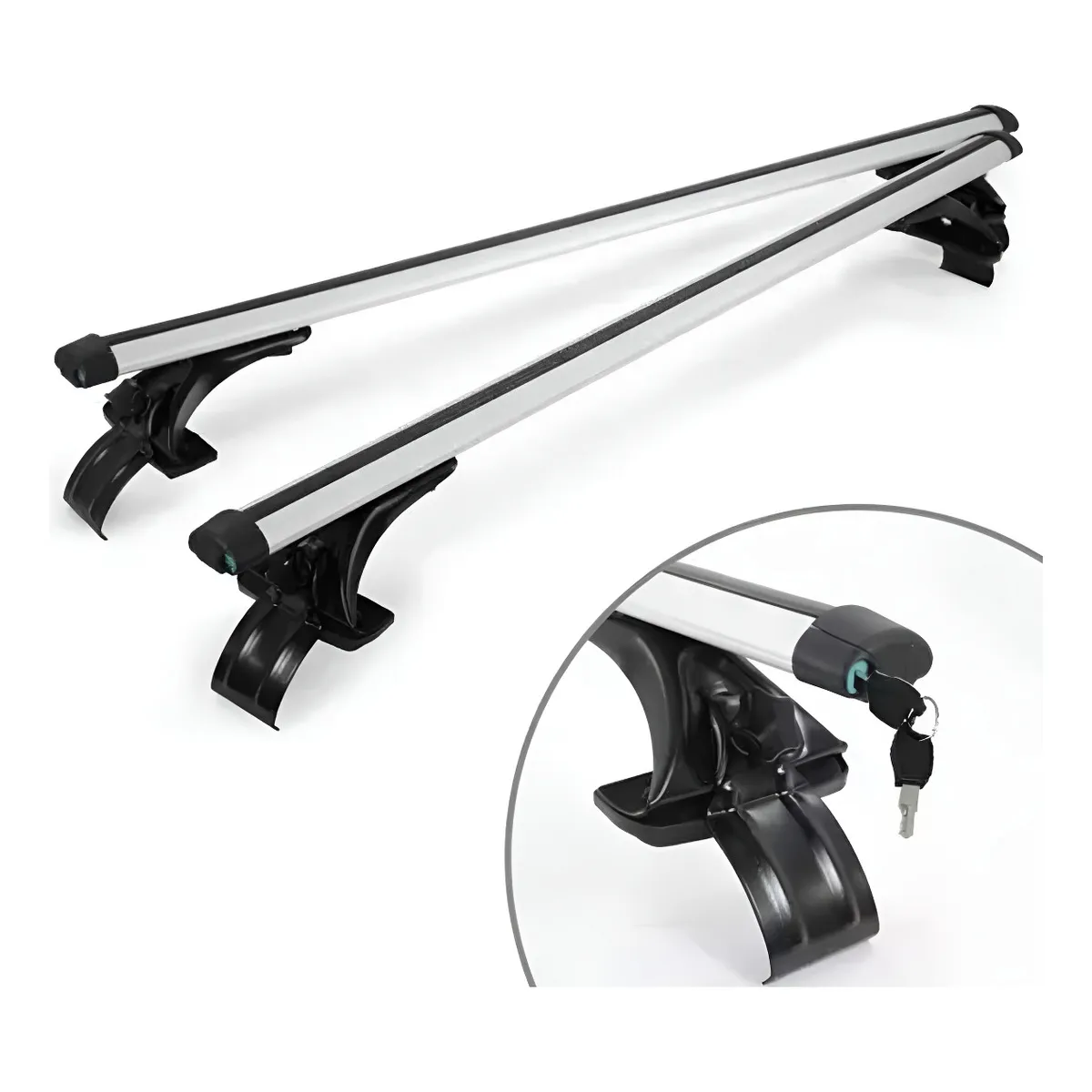 GENERICO - Barras Porta Equipaje Parrilla Auto Techo Universal + Llave