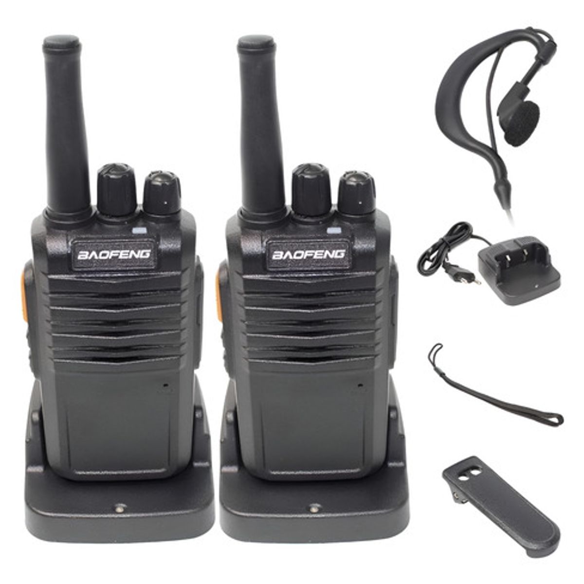 GENERICO - Kit 2 Radio Transmisor Baofeng M77 7w 5800mah + Manos Libres Negro