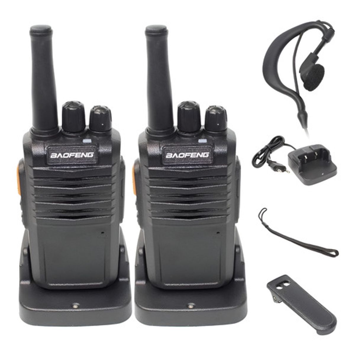 GENERICO - Kit 2 Radio Transmisor Baofeng M77 7w 5800mah + Manos Libres Negro