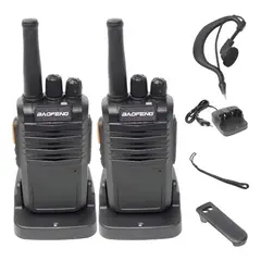 GENERICO - Kit 2 Radio Transmisor Baofeng M77 7w 5800mah + Manos Libres Negro